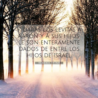 Picture 07 - Números 3:9 RVA - Y darás los Levitas á Aarón y á sus hijos: le - Bible Verse Picture