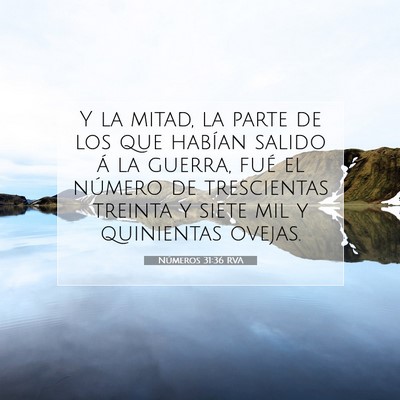 Picture 07 - Números 31:36 RVA - Y la mitad, la parte de los que habían salido á - Bible Verse Picture