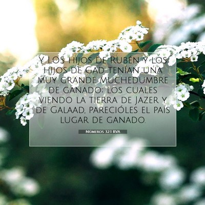 Picture 07 - Números 32:1 RVA - Y LOS hijos de Rubén y los hijos de Gad tenían - Bible Verse Picture