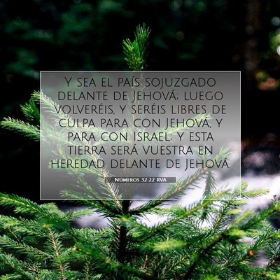 Picture 07 - Números 32:22 RVA - Y sea el país sojuzgado delante de Jehová; - Bible Verse Picture
