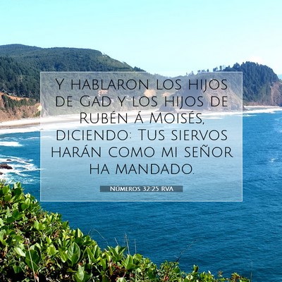 Picture 07 - Números 32:25 RVA - Y hablaron los hijos de Gad y los hijos de Rubén - Bible Verse Picture