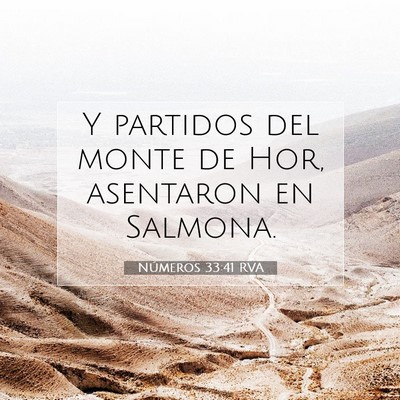 Picture 07 - Números 33:41 RVA - Y partidos del monte de Hor, asentaron en - Bible Verse Picture