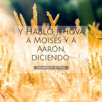 Picture 07 - Números 4:1 RVA - Y HABLO Jehová á Moisés y á Aarón, - Bible Verse Picture