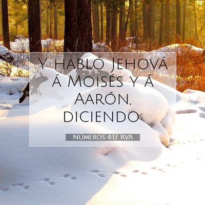 Picture 07 - Números 4:17 RVA - Y habló Jehová á Moisés y á Aarón, - Bible Verse Picture