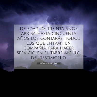 Picture 07 - Números 4:23 RVA - De edad de treinta años arriba hasta cincuenta - Bible Verse Picture