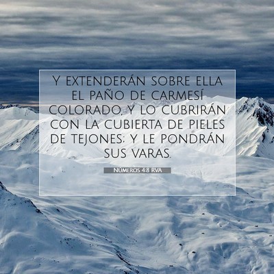 Picture 07 - Números 4:8 RVA - Y extenderán sobre ella el paño de carmesí - Bible Verse Picture
