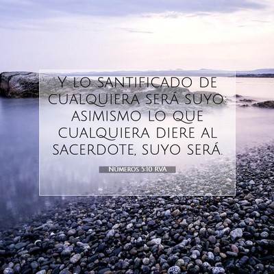 Picture 07 - Números 5:10 RVA - Y lo santificado de cualquiera será suyo: - Bible Verse Picture