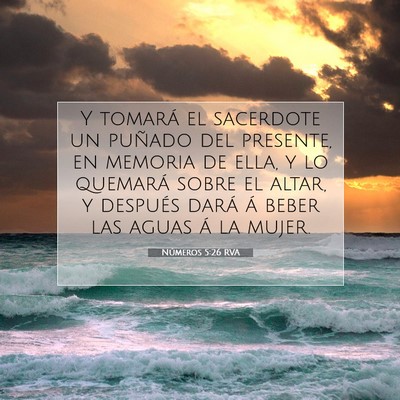Picture 07 - Números 5:26 RVA - Y tomará el sacerdote un puñado del presente, - Bible Verse Picture