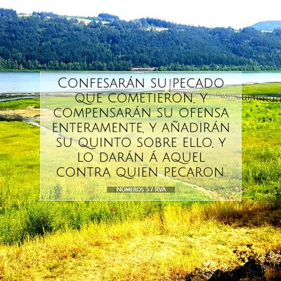 Picture 07 - Números 5:7 RVA - Confesarán su pecado que cometieron, y - Bible Verse Picture