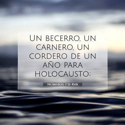 Picture 07 - Números 7:51 RVA - Un becerro, un carnero, un cordero de un año - Bible Verse Picture