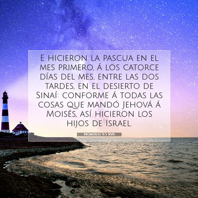 Picture 07 - Números 9:5 RVA - E hicieron la pascua en el mes primero, á los - Bible Verse Picture
