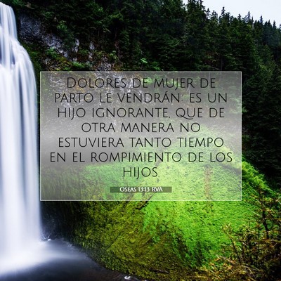 Picture 07 - Oseas 13:13 RVA - Dolores de mujer de parto le vendrán: es un hijo - Bible Verse Picture