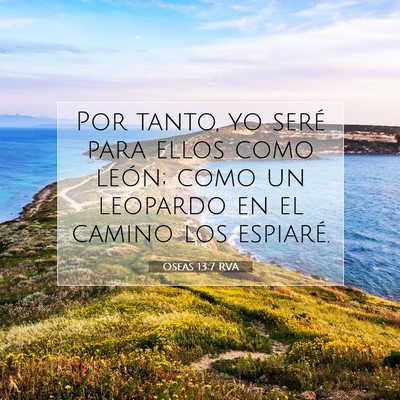 Picture 07 - Oseas 13:7 RVA - Por tanto, yo seré para ellos como león; como - Bible Verse Picture