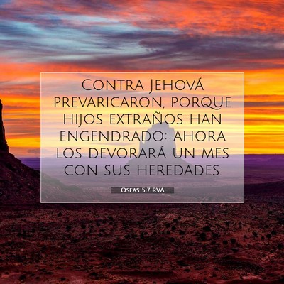 Picture 07 - Oseas 5:7 RVA - Contra Jehová prevaricaron, porque hijos - Bible Verse Picture