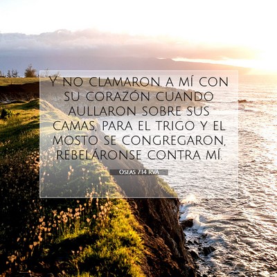 Picture 07 - Oseas 7:14 RVA - Y no clamaron a mí con su corazón cuando - Bible Verse Picture