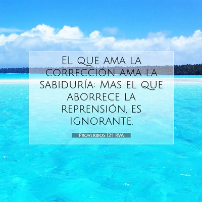 Picture 07 - Proverbios 12:1 RVA - EL que ama la corrección ama la sabiduría: Mas - Bible Verse Picture