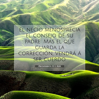 Picture 07 - Proverbios 15:5 RVA - El necio menosprecia el consejo de su padre: Mas - Bible Verse Picture
