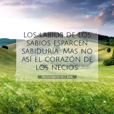 Picture 07 - Proverbios 15:7 RVA - Los labios de los sabios esparcen sabiduría: Mas - Bible Verse Picture