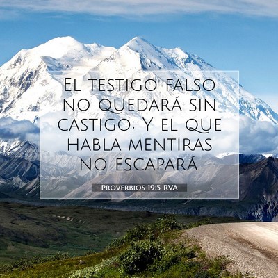 Picture 07 - Proverbios 19:5 RVA - El testigo falso no quedará sin castigo; Y el - Bible Verse Picture