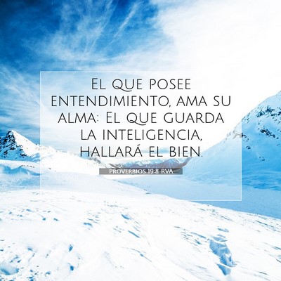 Picture 07 - Proverbios 19:8 RVA - El que posee entendimiento, ama su alma: El que - Bible Verse Picture