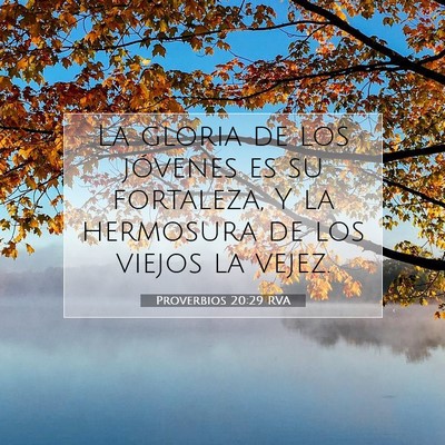 Picture 07 - Proverbios 20:29 RVA - La gloria de los jóvenes es su fortaleza, Y la - Bible Verse Picture
