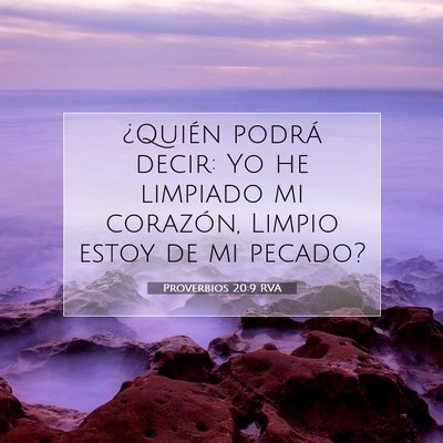Picture 07 - Proverbios 20:9 RVA - ¿Quién podrá decir: Yo he limpiado mi - Bible Verse Picture