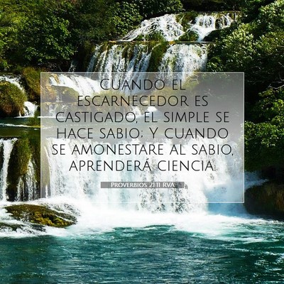 Picture 07 - Proverbios 21:11 RVA - Cuando el escarnecedor es castigado, el simple se - Bible Verse Picture