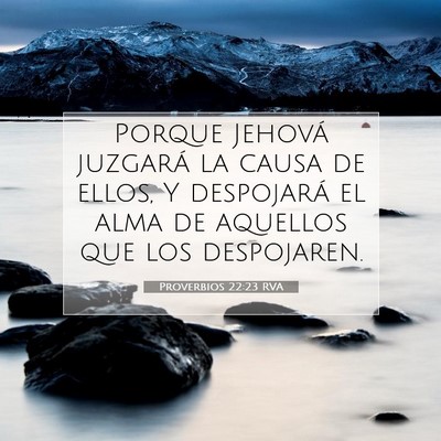 Picture 07 - Proverbios 22:23 RVA - Porque Jehová juzgará la causa de ellos, Y - Bible Verse Picture