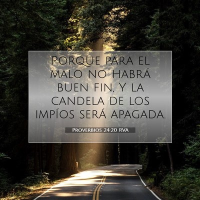 Picture 07 - Proverbios 24:20 RVA - Porque para el malo no habrá buen fin, Y la - Bible Verse Picture