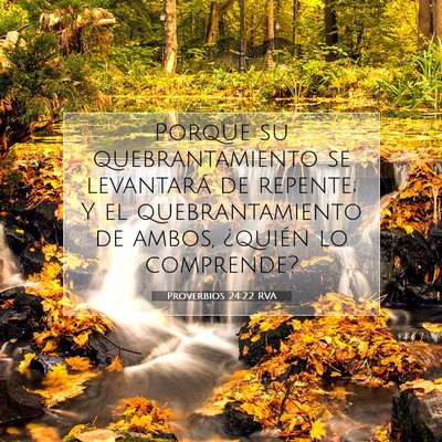 Picture 07 - Proverbios 24:22 RVA - Porque su quebrantamiento se levantará de - Bible Verse Picture