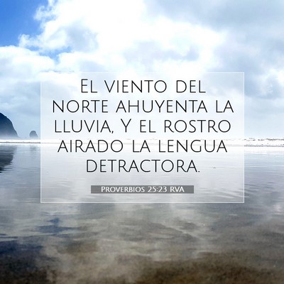 Picture 07 - Proverbios 25:23 RVA - El viento del norte ahuyenta la lluvia, Y el - Bible Verse Picture