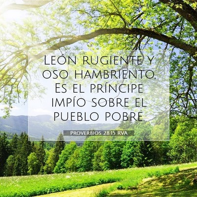 Picture 07 - Proverbios 28:15 RVA - León rugiente y oso hambriento, Es el príncipe - Bible Verse Picture