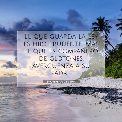 Picture 07 - Proverbios 28:7 RVA - El que guarda la ley es hijo prudente: Mas el que - Bible Verse Picture