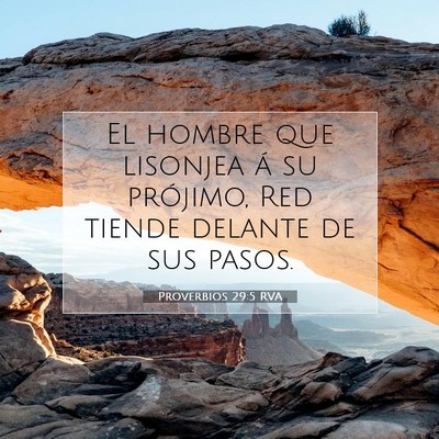 Picture 07 - Proverbios 29:5 RVA - El hombre que lisonjea á su prójimo, Red tiende - Bible Verse Picture