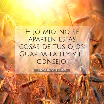 Picture 07 - Proverbios 3:21 RVA - Hijo mío, no se aparten estas cosas de tus ojos; - Bible Verse Picture
