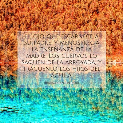 Picture 07 - Proverbios 30:17 RVA - El ojo que escarnece á su padre, Y menosprecia - Bible Verse Picture