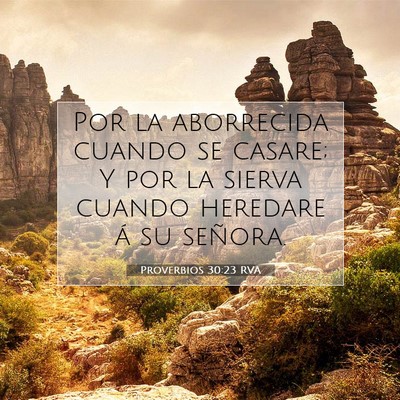 Picture 07 - Proverbios 30:23 RVA - Por la aborrecida cuando se casare; Y por la - Bible Verse Picture