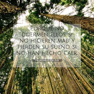Picture 07 - Proverbios 4:16 RVA - Porque no duermen ellos, si no hicieren mal; Y - Bible Verse Picture