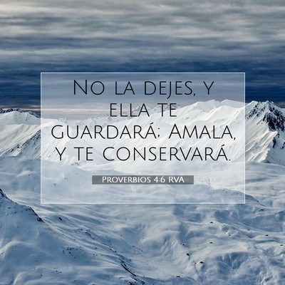 Picture 07 - Proverbios 4:6 RVA - No la dejes, y ella te guardará; Amala, y te - Bible Verse Picture