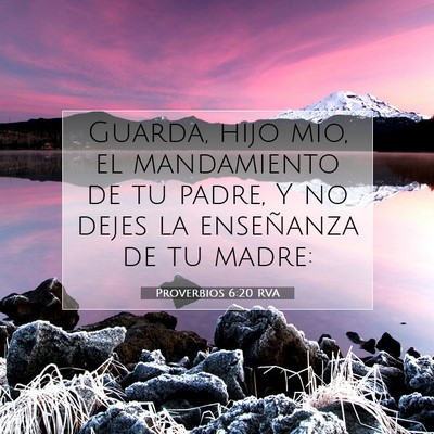 Picture 07 - Proverbios 6:20 RVA - Guarda, hijo mío, el mandamiento de tu padre, Y - Bible Verse Picture