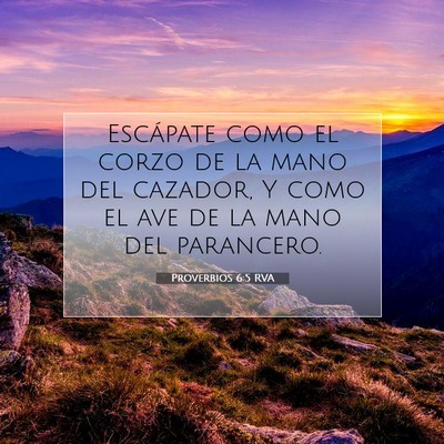 Picture 07 - Proverbios 6:5 RVA - Escápate como el corzo de la mano del cazador, Y - Bible Verse Picture