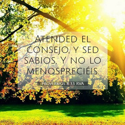 Picture 07 - Proverbios 8:33 RVA - Atended el consejo, y sed sabios, Y no lo - Bible Verse Picture