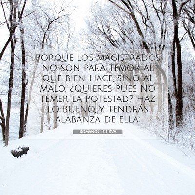Picture 07 - Romanos 13:3 RVA - Porque los magistrados no son para temor al que - Bible Verse Picture