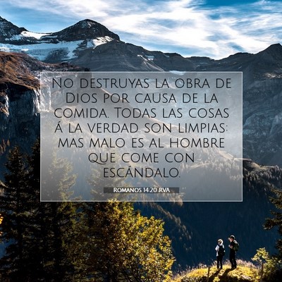 Picture 07 - Romanos 14:20 RVA - No destruyas la obra de Dios por causa de la - Bible Verse Picture