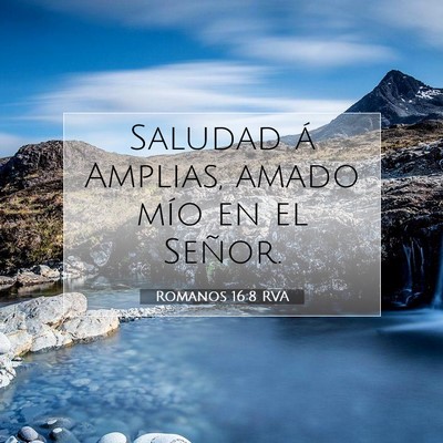 Picture 07 - Romanos 16:8 RVA - Saludad á Amplias, amado mío en el - Bible Verse Picture