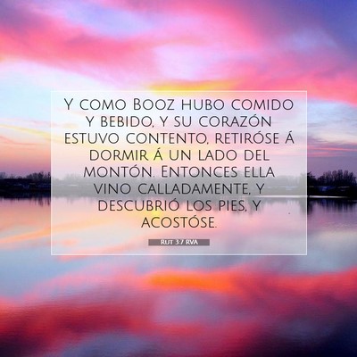 Picture 07 - Rut 3:7 RVA - Y como Booz hubo comido y bebido, y su corazón - Bible Verse Picture