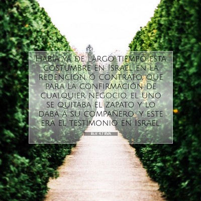 Picture 07 - Rut 4:7 RVA - Había ya de largo tiempo esta costumbre en - Bible Verse Picture