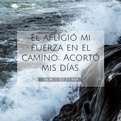 Picture 07 - Salmos 102:23 RVA - El afligió mi fuerza en el camino; Acortó mis - Bible Verse Picture