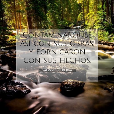 Picture 07 - Salmos 106:39 RVA - Contamináronse así con sus obras, Y fornicaron - Bible Verse Picture