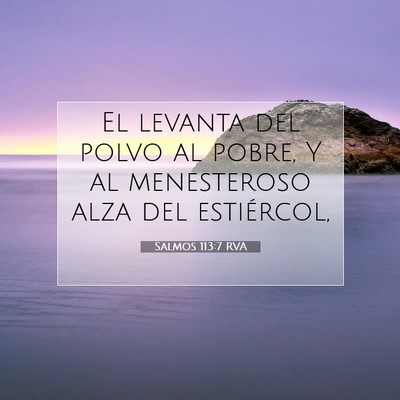 Picture 07 - Salmos 113:7 RVA - El levanta del polvo al pobre, Y al menesteroso - Bible Verse Picture